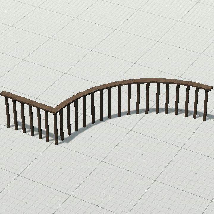 Wooden bannister for round platform