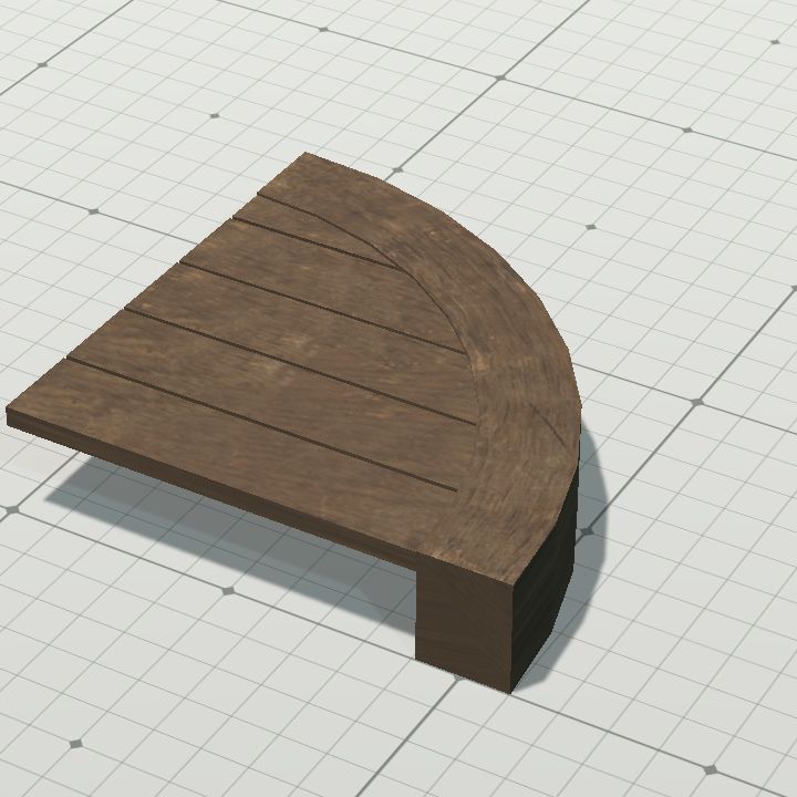 Wooden floor outer side 1x1 mirror