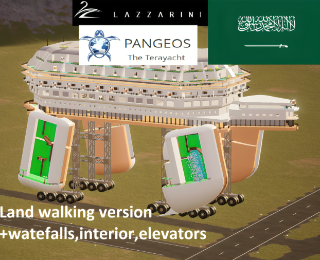 Land Pangeos turtle hotel dream + waterfalls,interior, elevators, (2000 subs special)