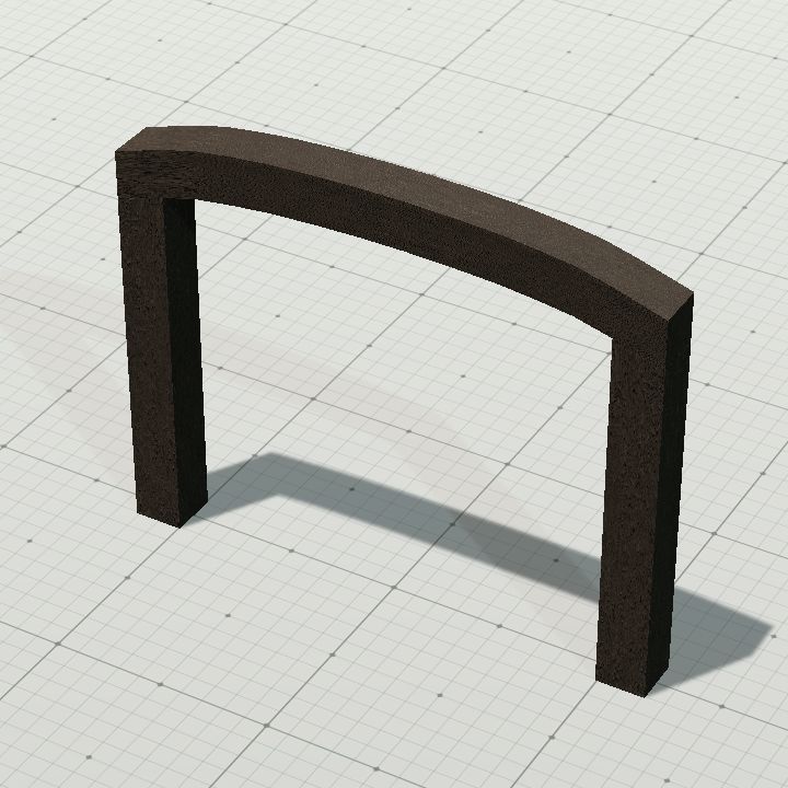 Rough wooden double door frame