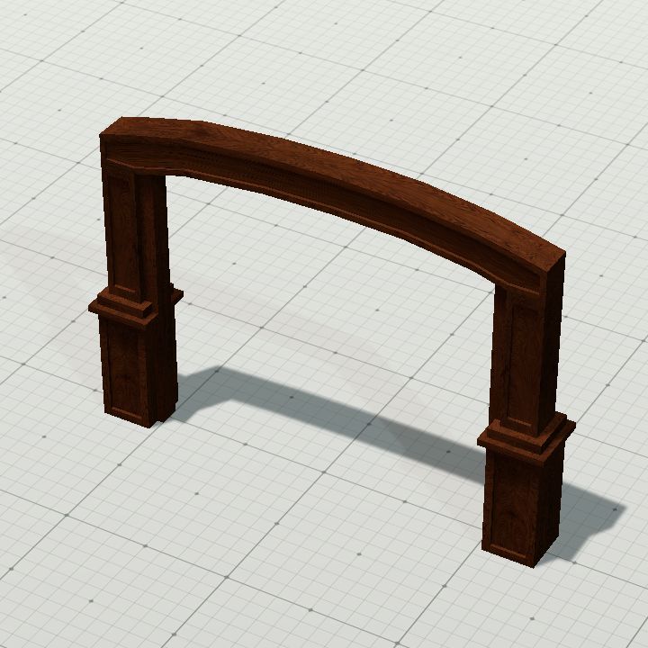 Wooden double door frame