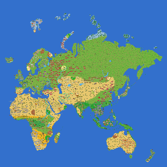 Map of old world populated