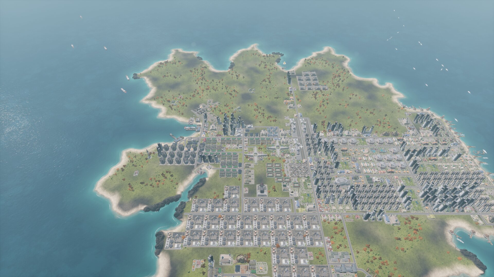 Megacity with tourism and industry