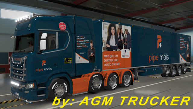 SKIN TRUCK SCANIA S 8X4 E REBOQUE NOVA (PIPE MAIS) JUNIODJ - CANAL AGM TRUCKER