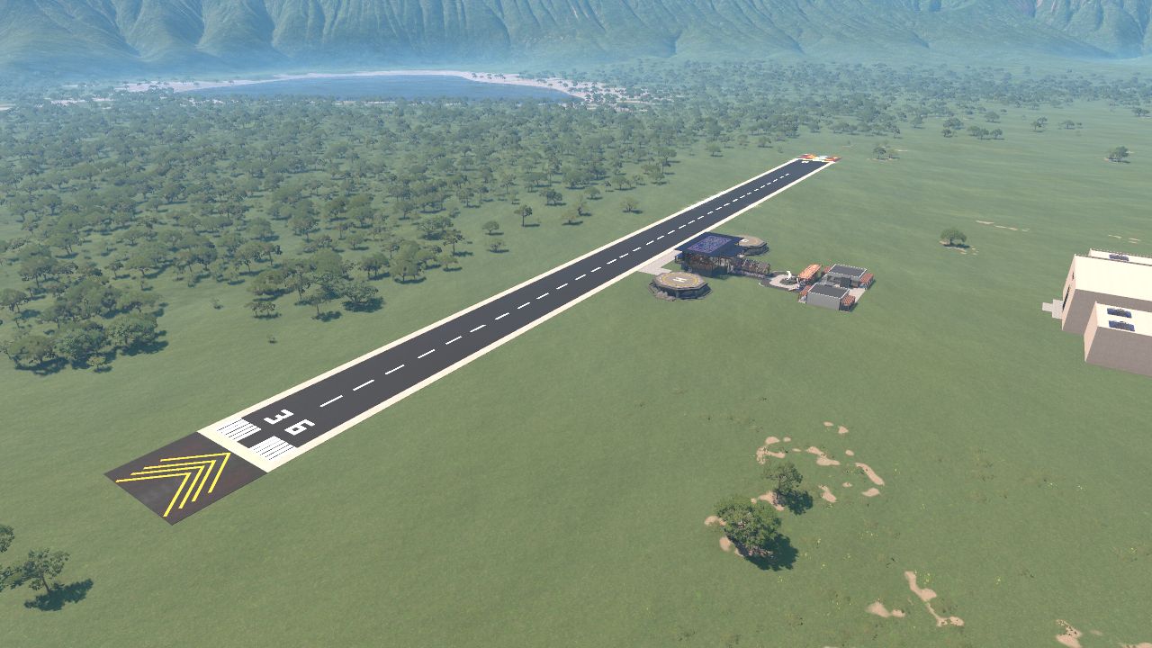 Entrance wHelipads & Two Shops