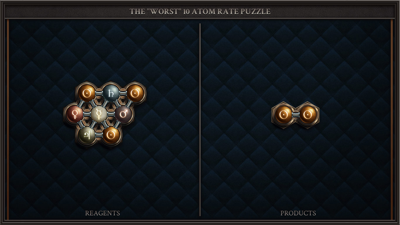 THE "WORST" 10 ATOM RATE PUZZLE