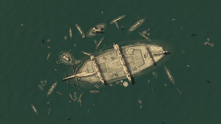 Wrecked ship in the water