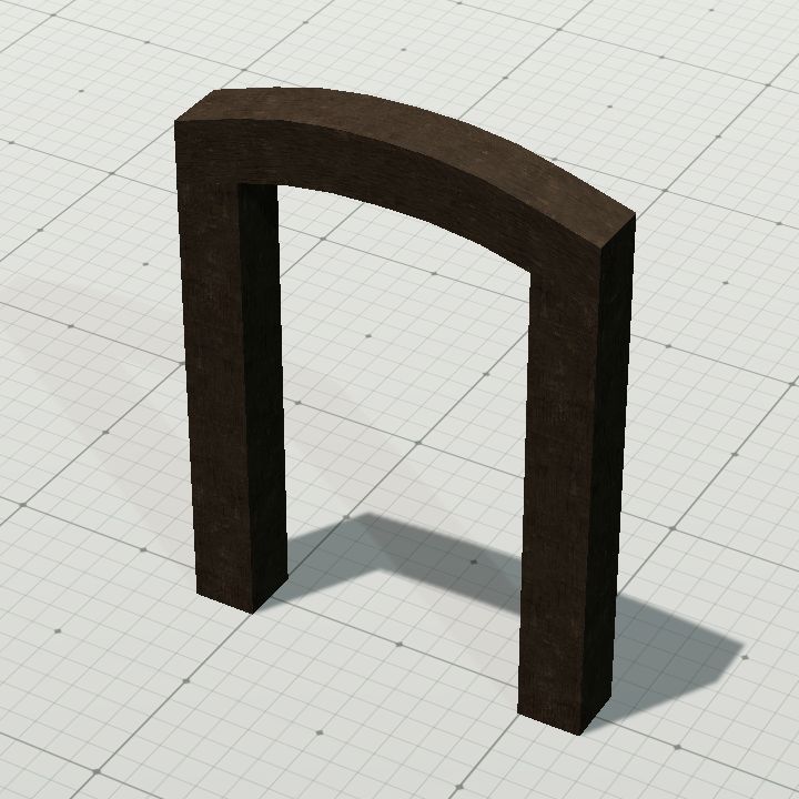 Rough wooden door frame V2