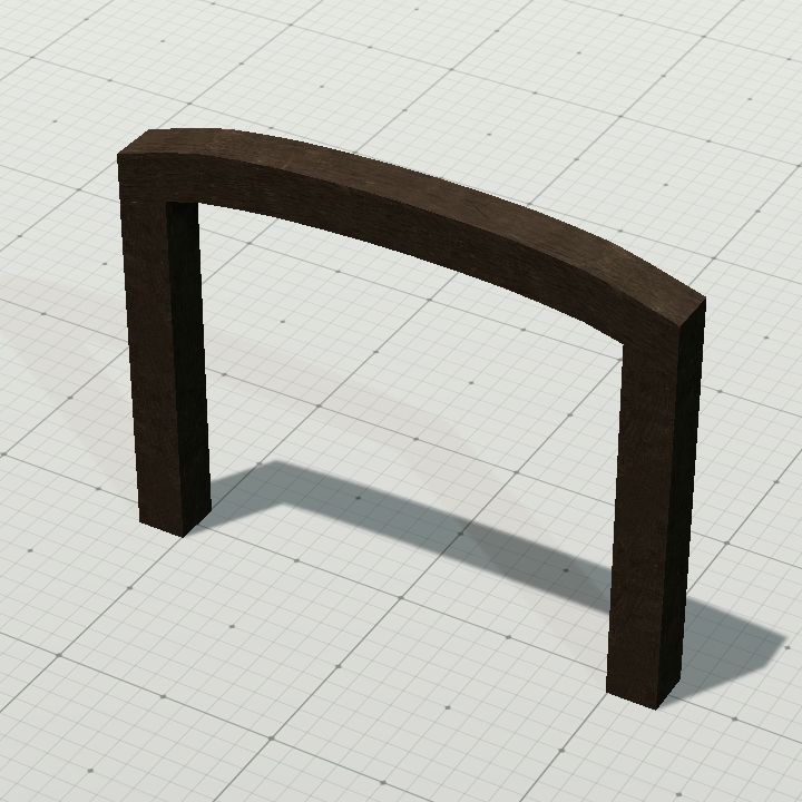 Rough wooden double door frame V2