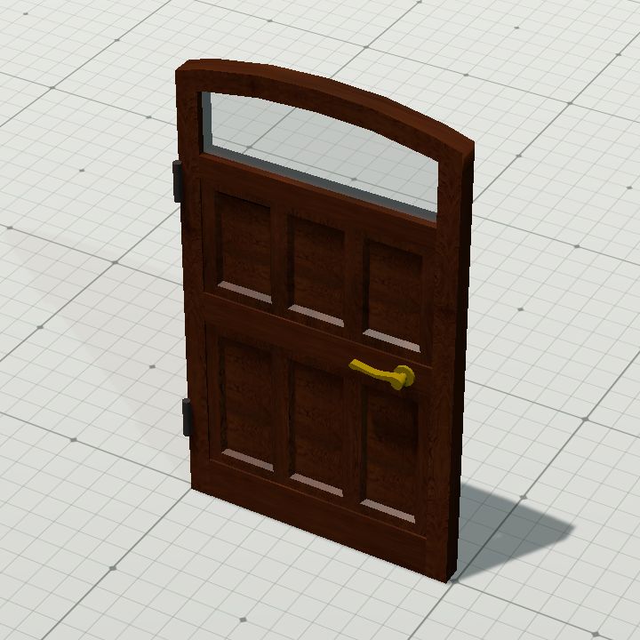Wooden door with window