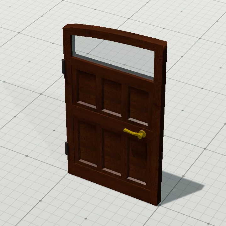Wooden double door with window 1