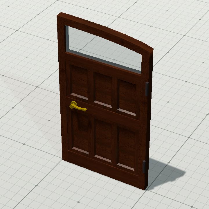 Wooden double door with window 2