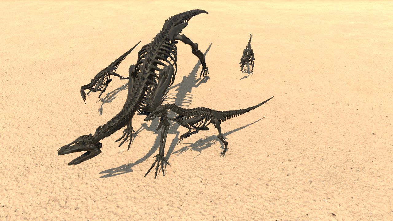 Tenontosaurus & Deinonychus Skeleton Display