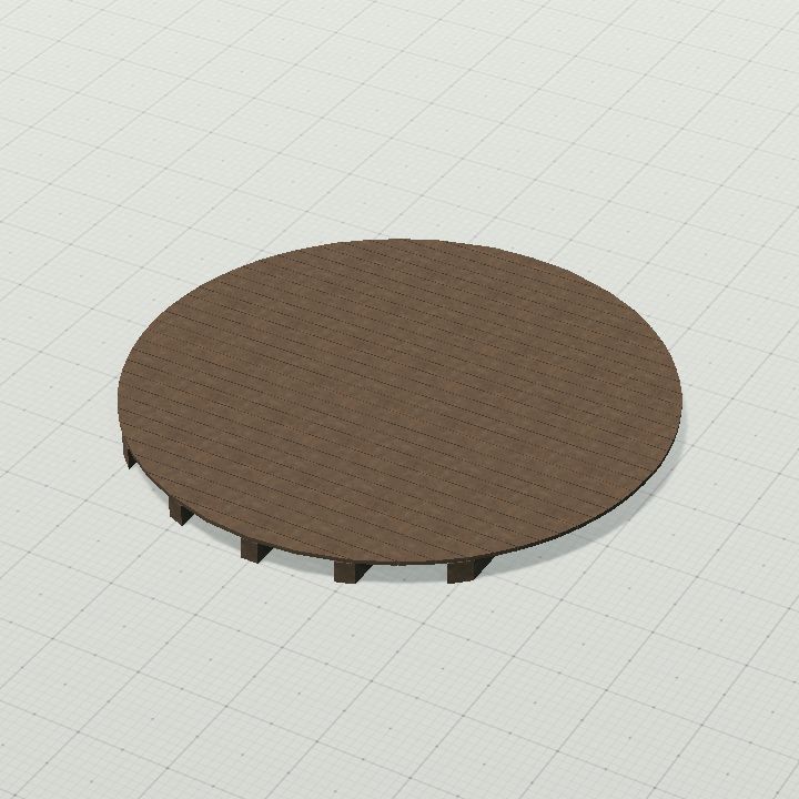 Wooden round platform