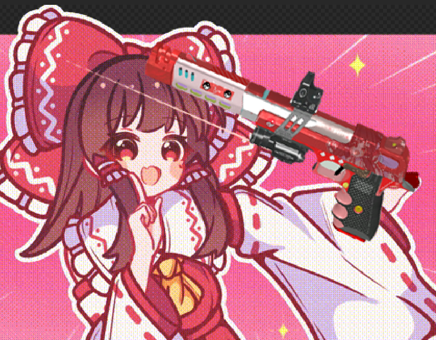 灵梦-枪皮 动图 贝雷塔9mm 丨 Reimu - GunGifSkin m92fs-Beretta 丨 东方Project TouHou