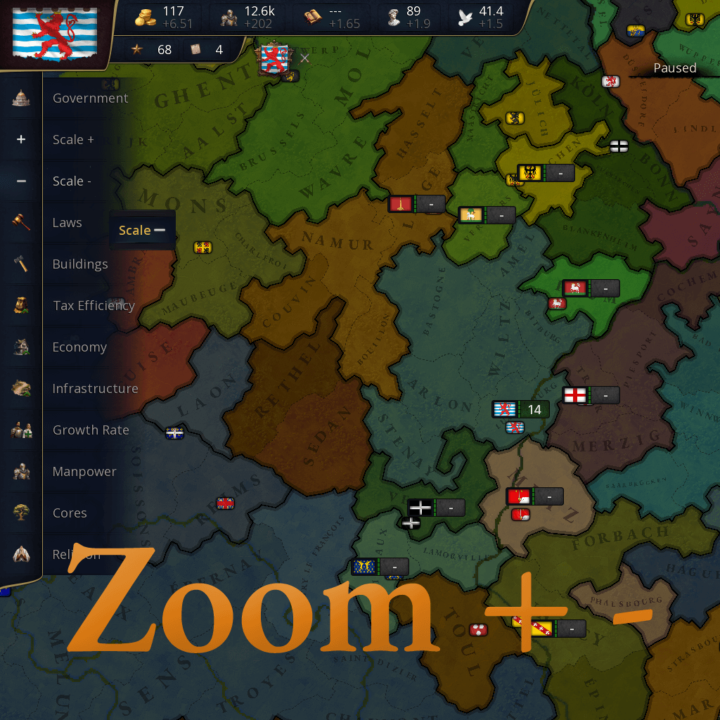 Sidebar zoom buttons