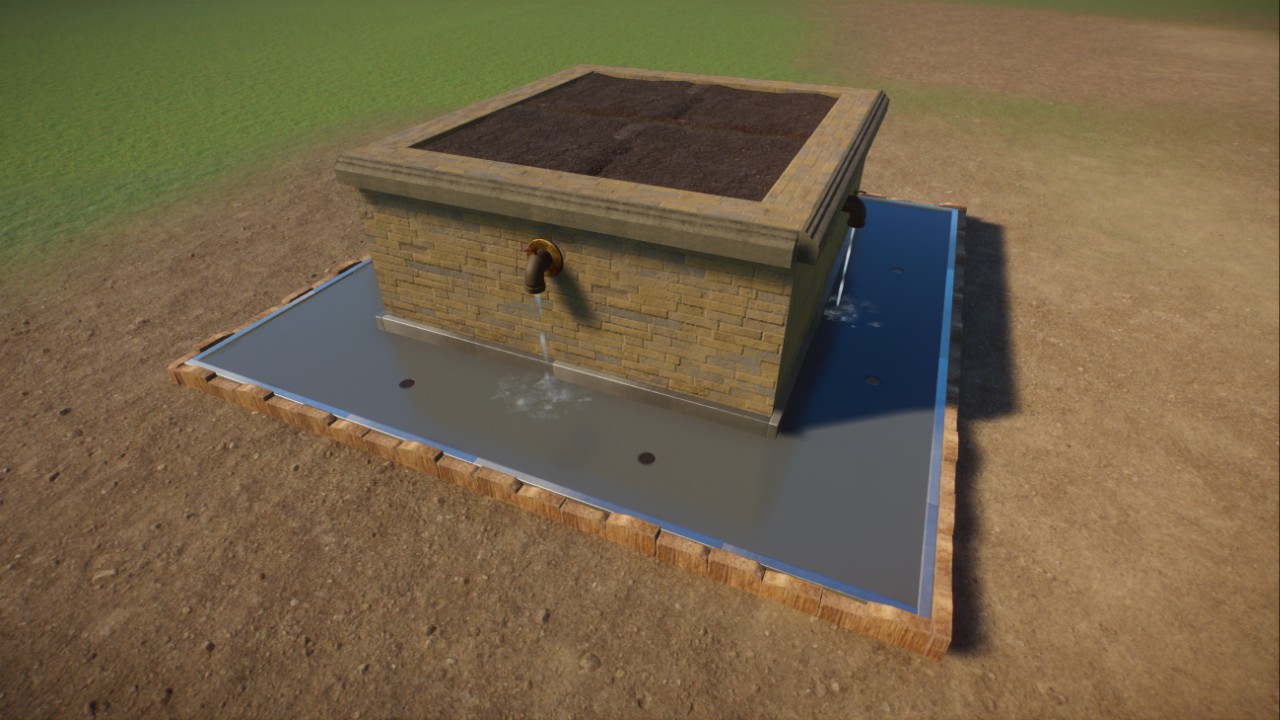 Square water trough with planter preview