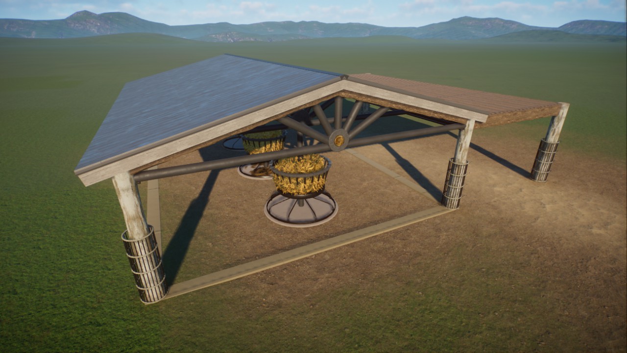 Hay trough feeding shelter preview