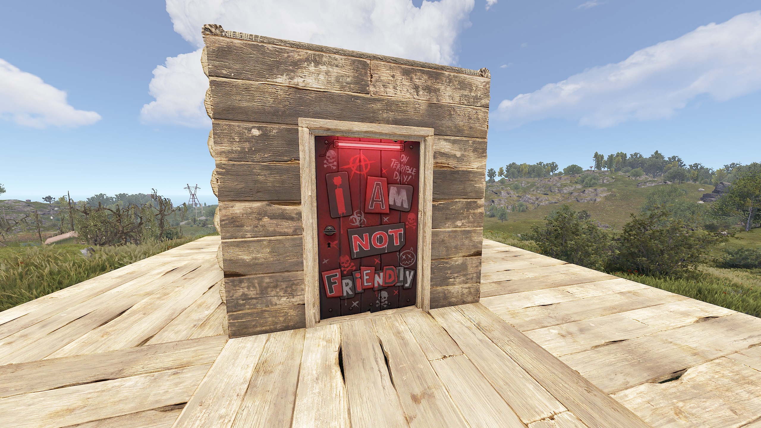 NOT Friendly Wooden Door