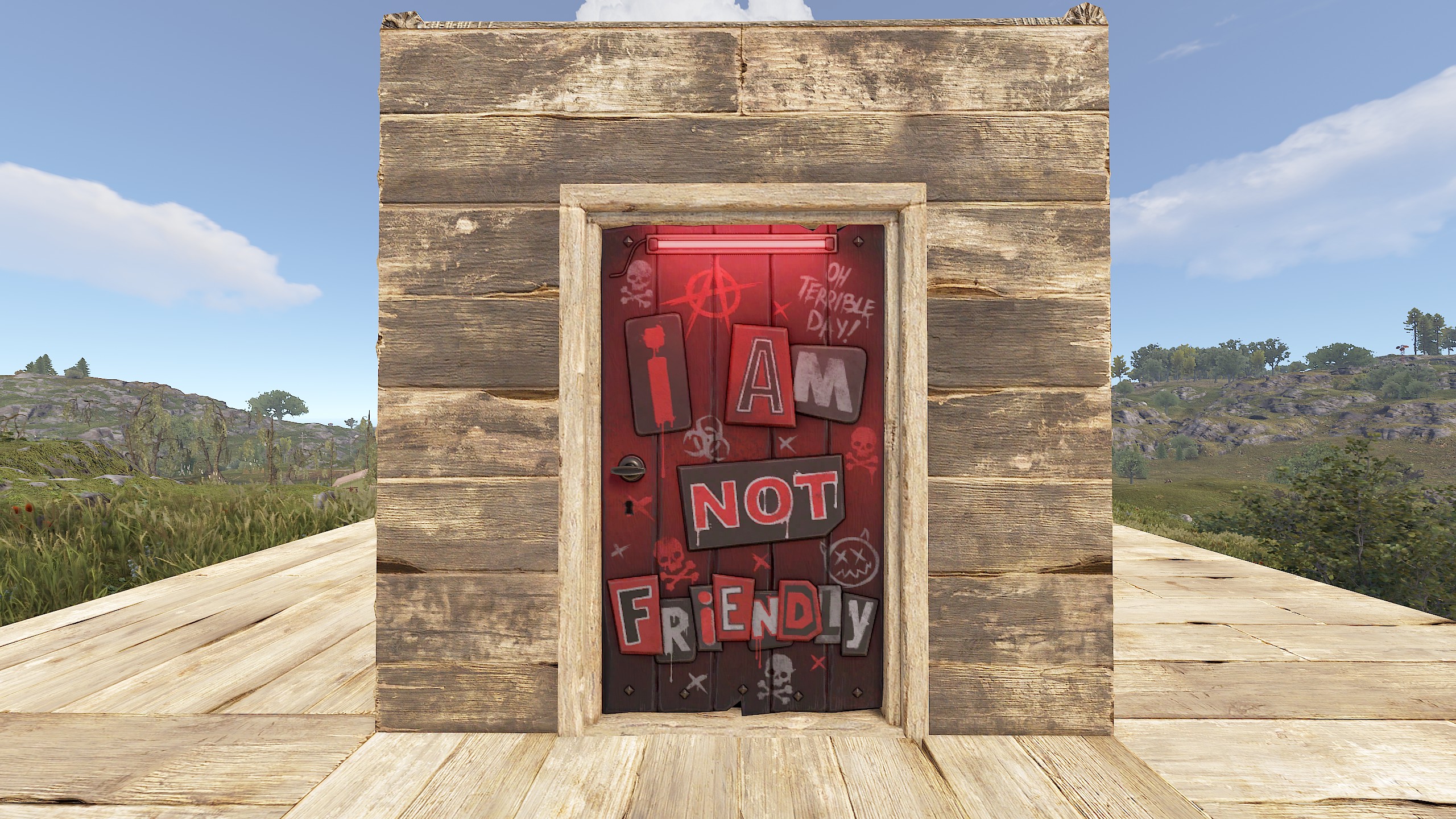 NOT Friendly Wooden Door