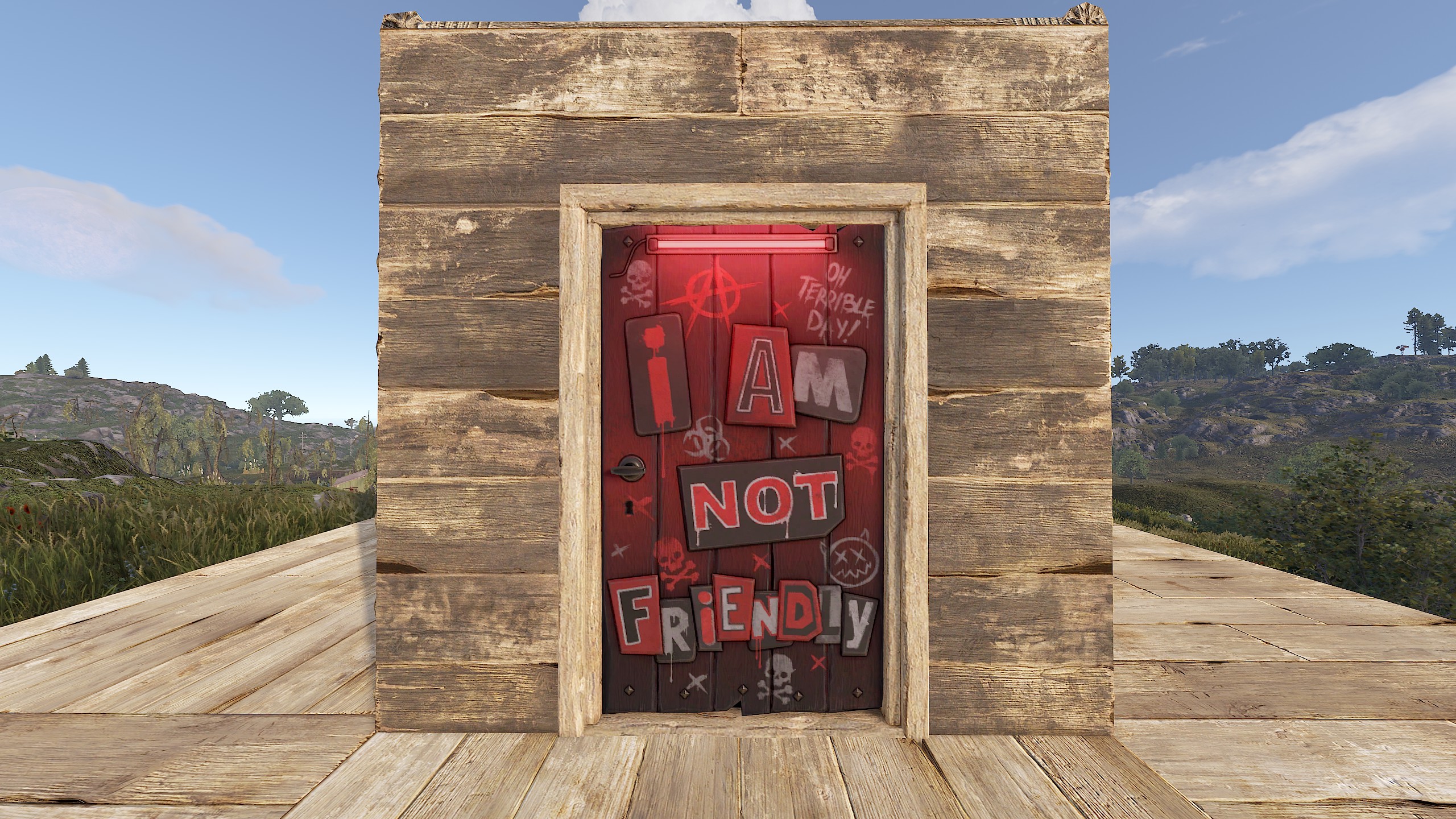 NOT Friendly Wooden Door