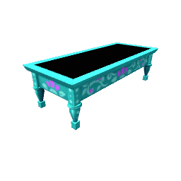 TS4 Mirror top table - turquoise