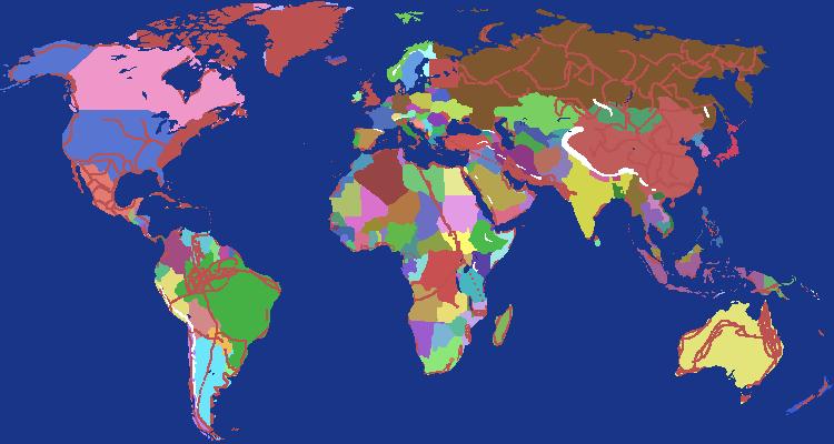 World Map BUT BRITIAN IS OVER POWERED