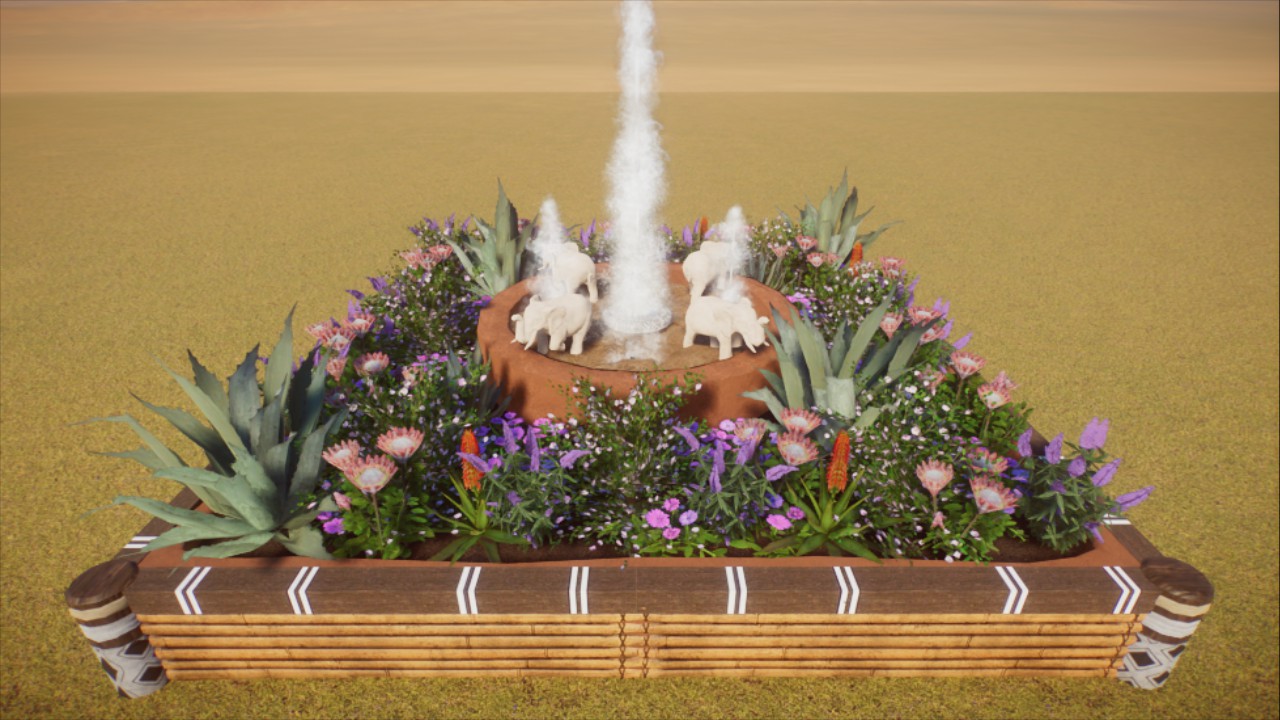 African Elephant Planted Fountain