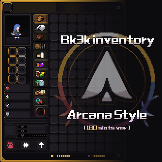 [180 slots ver.]Bk3k inventory in Arcana style