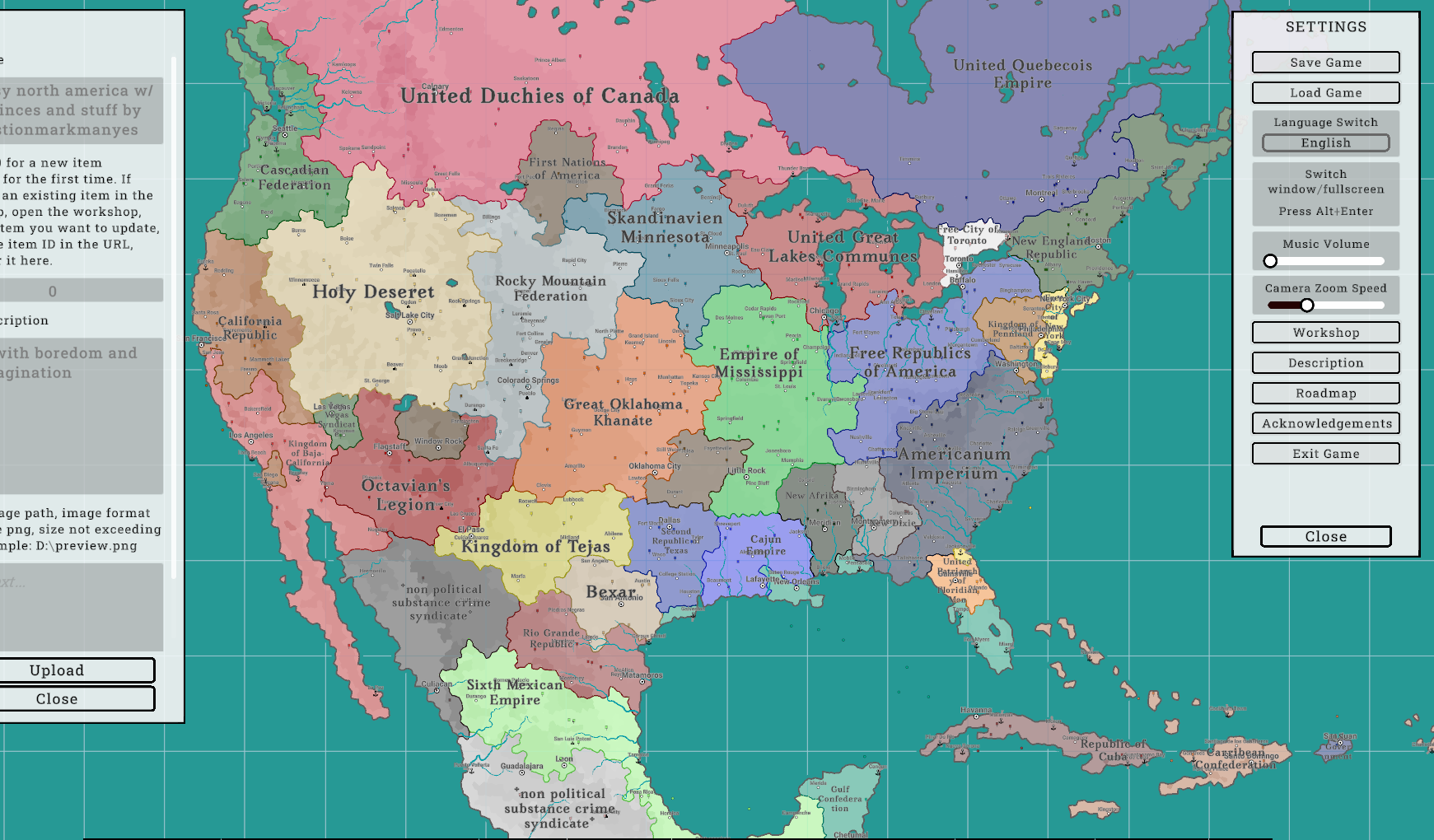 fantasy north america w/ provinces and stuff by questionmarkmanyes
