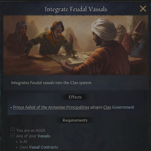 Clan Conversion for Feudal Vassals