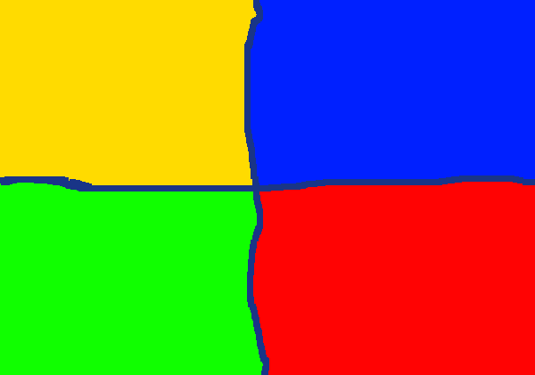 red vs green vs blue vs yellow