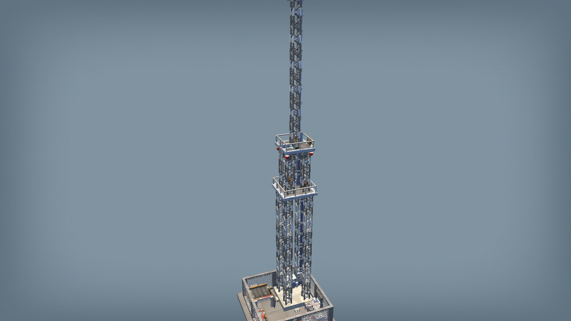 war torn air raid siren tower w/ fence