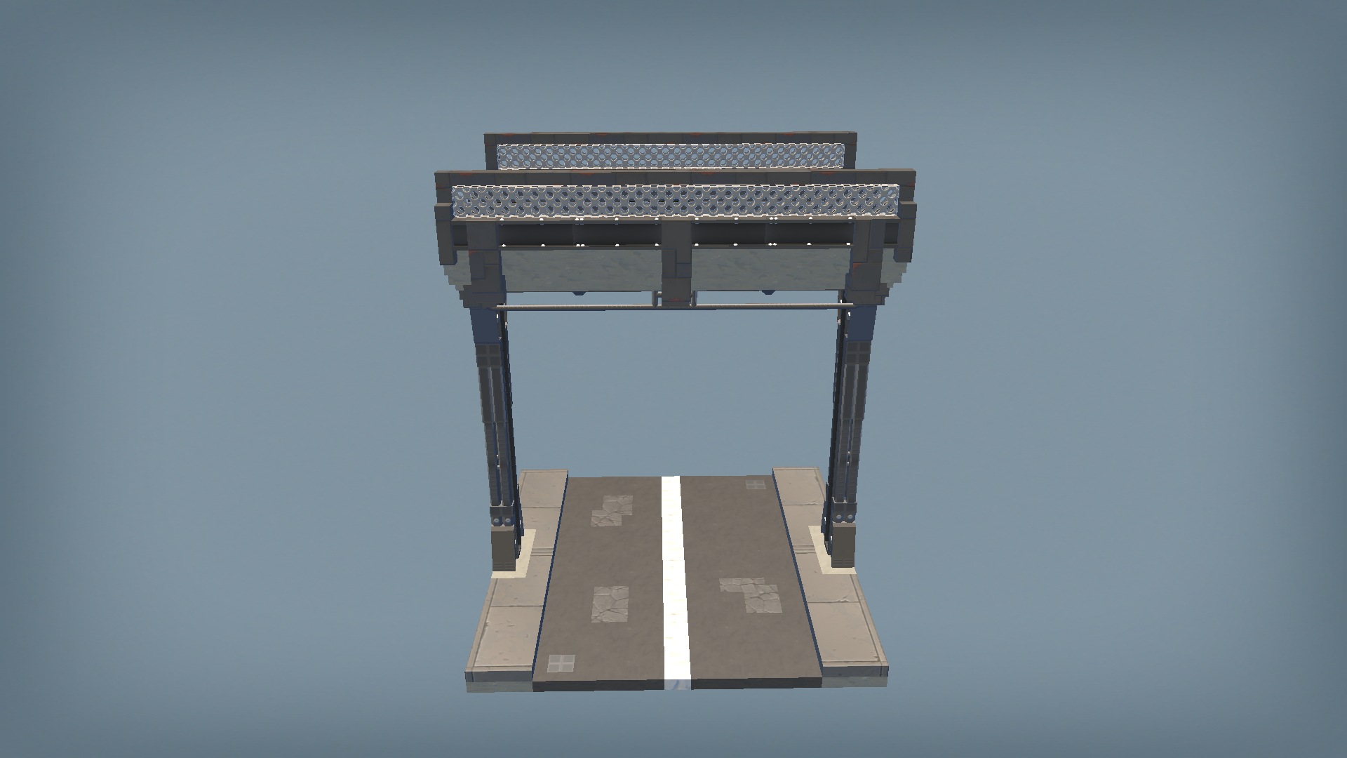 war torn elevated track overpass