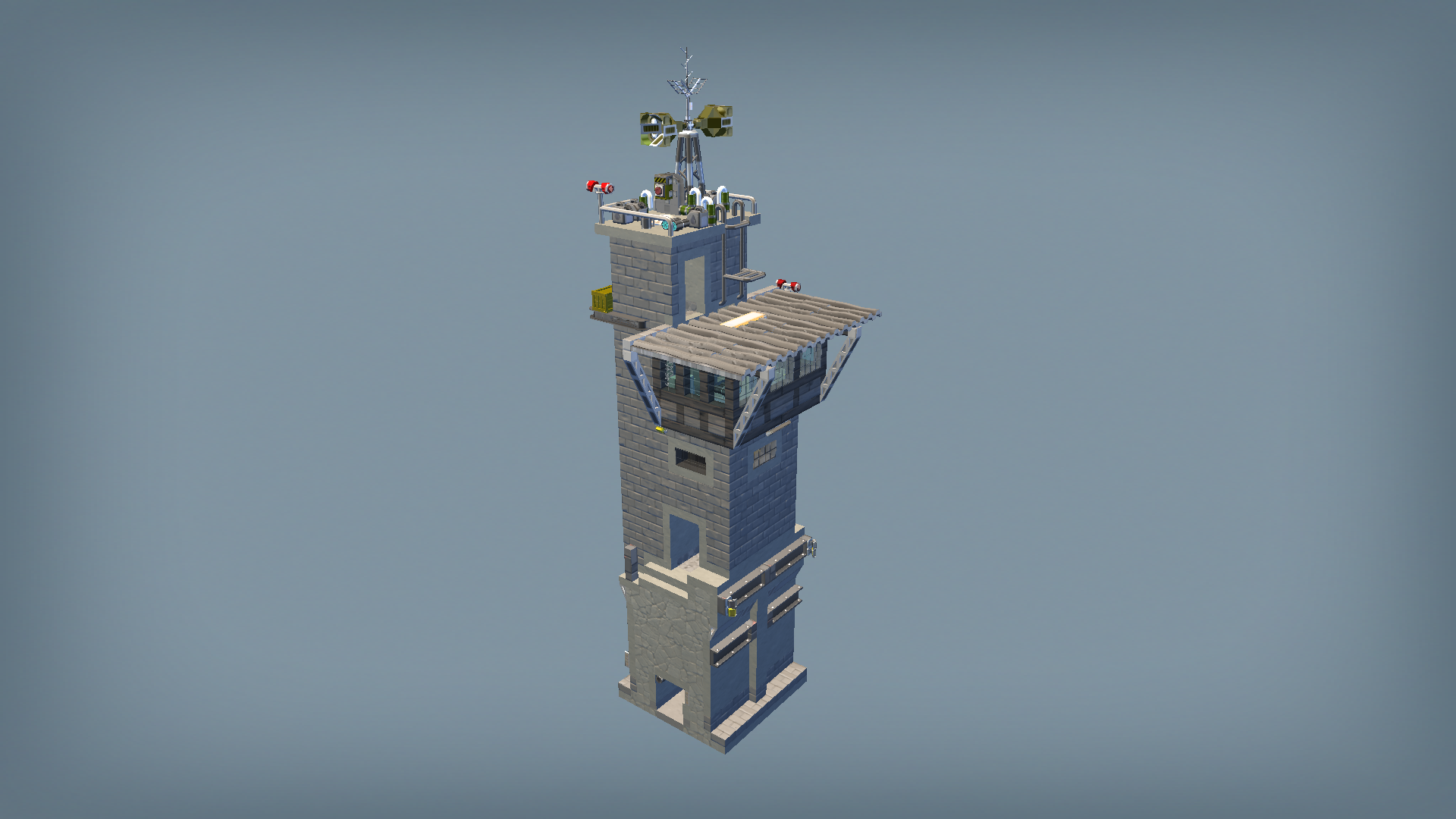 war torn wall small watch tower