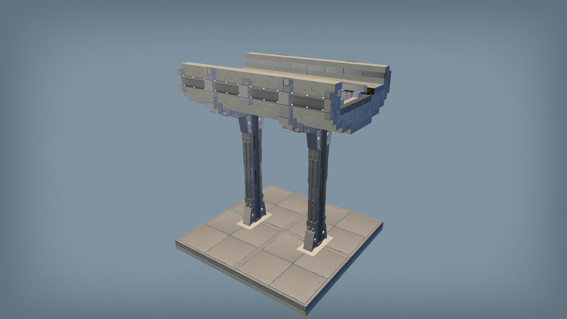 war torn elevated track straight