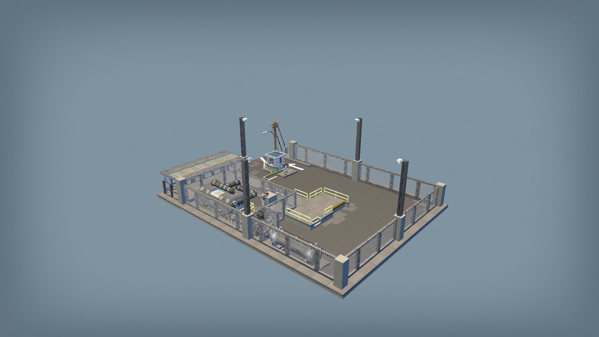 war torn blank industrial yard