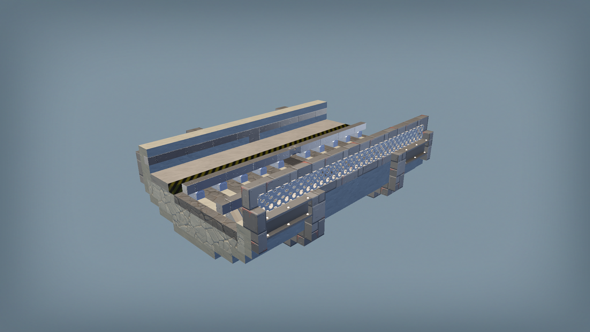 elevated track w/ fence (inside)