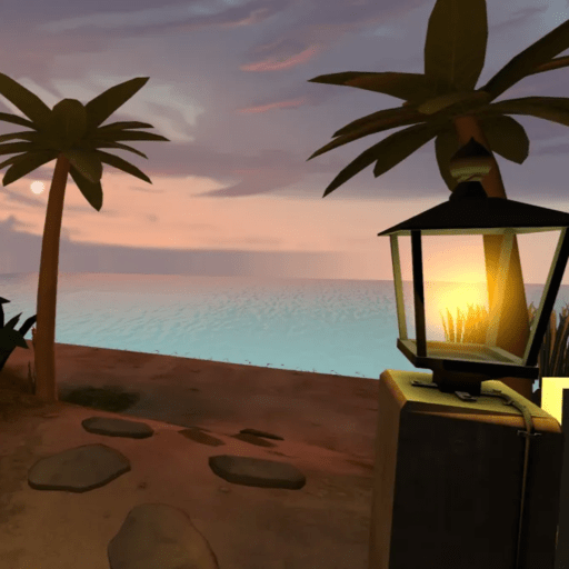 Lush Beach Scene