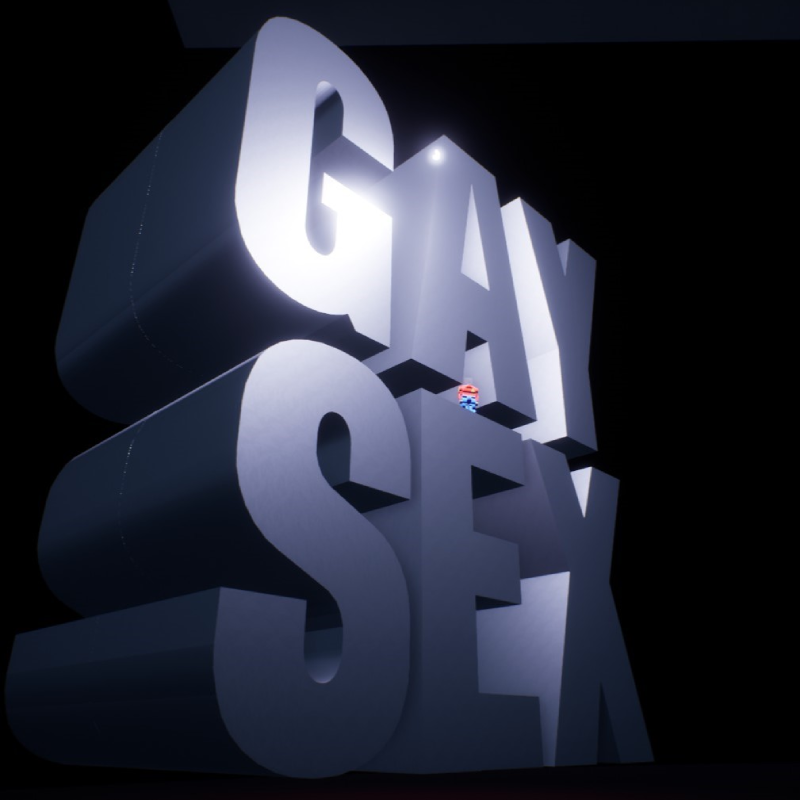 Giant Bold Metal Gay Sex Text