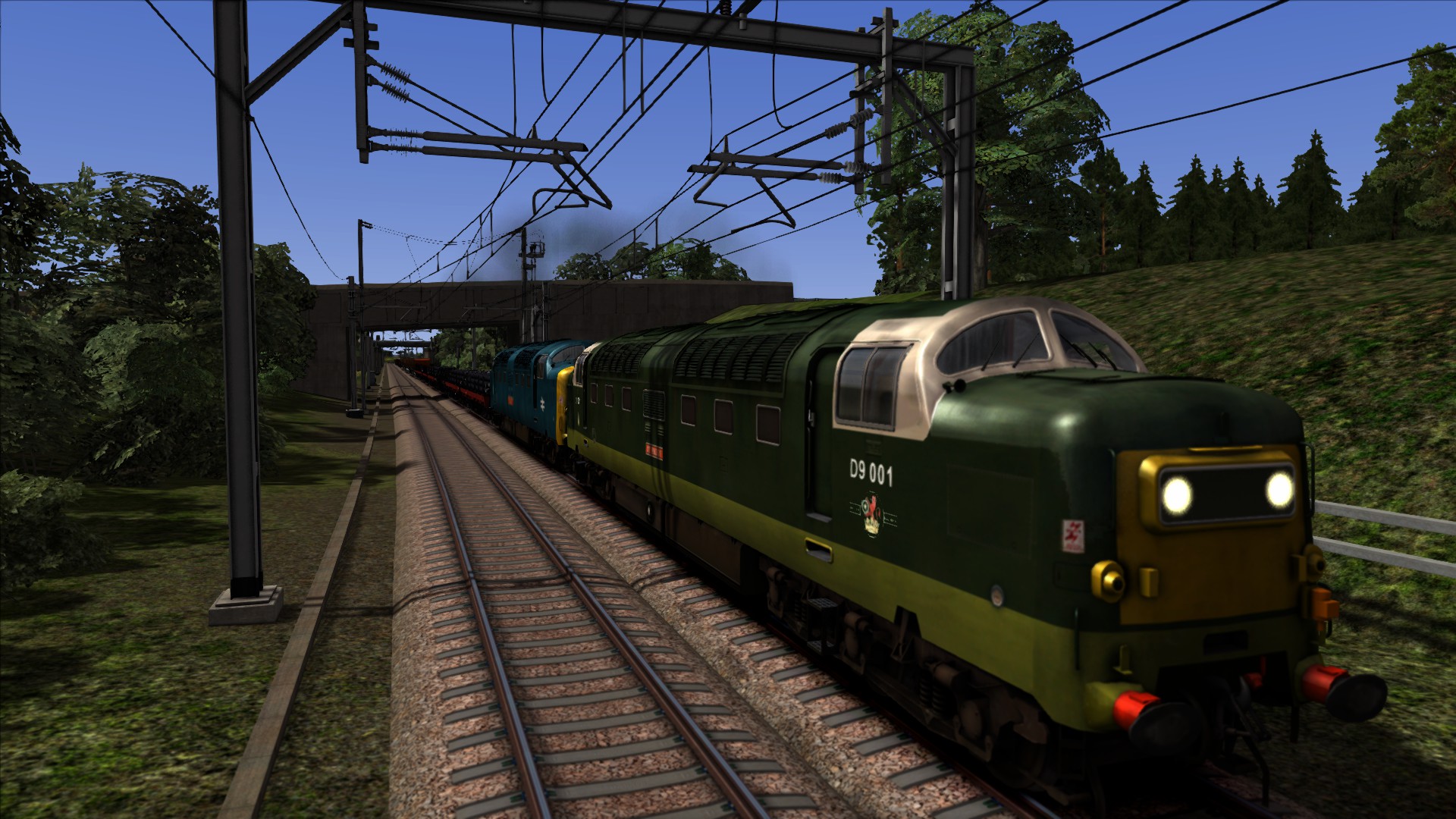 Class 55 Double D9 001/55 021 Hauling Freight Service Glasgow to Dublane for processing