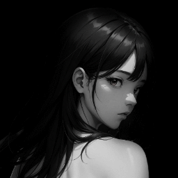 girl dark background / colored 4K (2 versions)