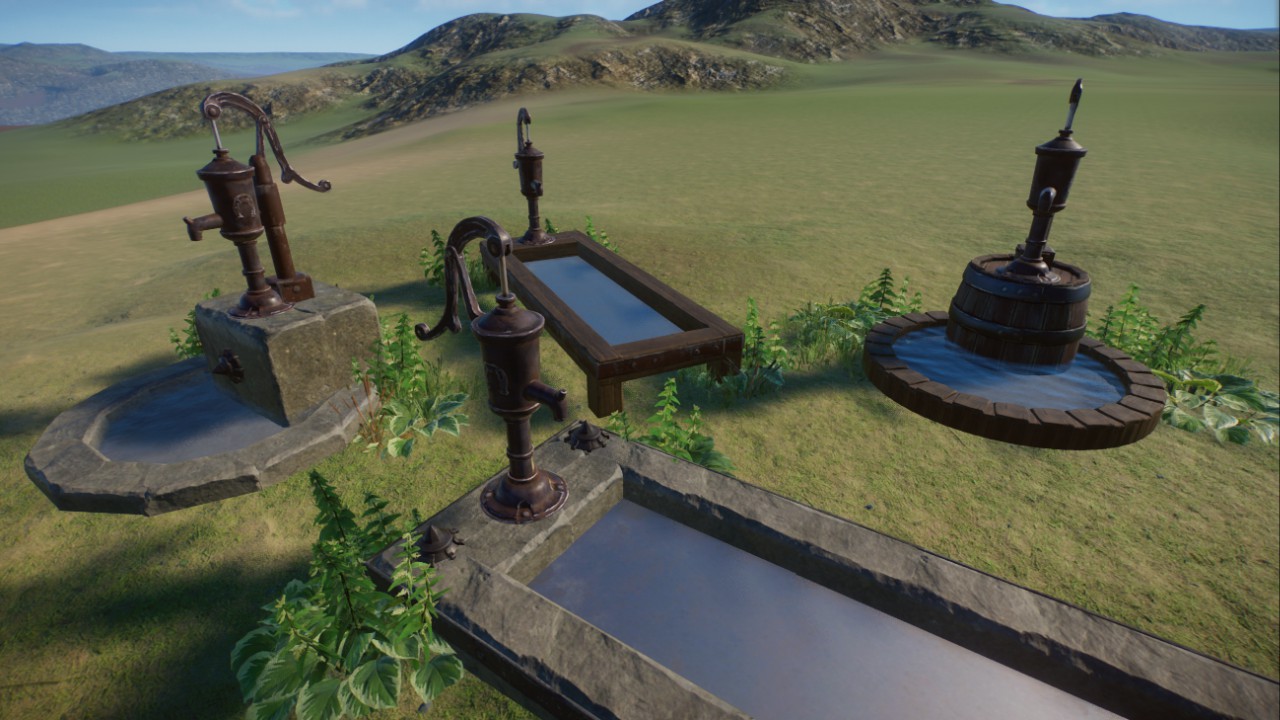 4 cover for the water trough and water pipe in rustic style,4 Cover für den Wassertrog und die Wasserleitung im rustikalen Stil