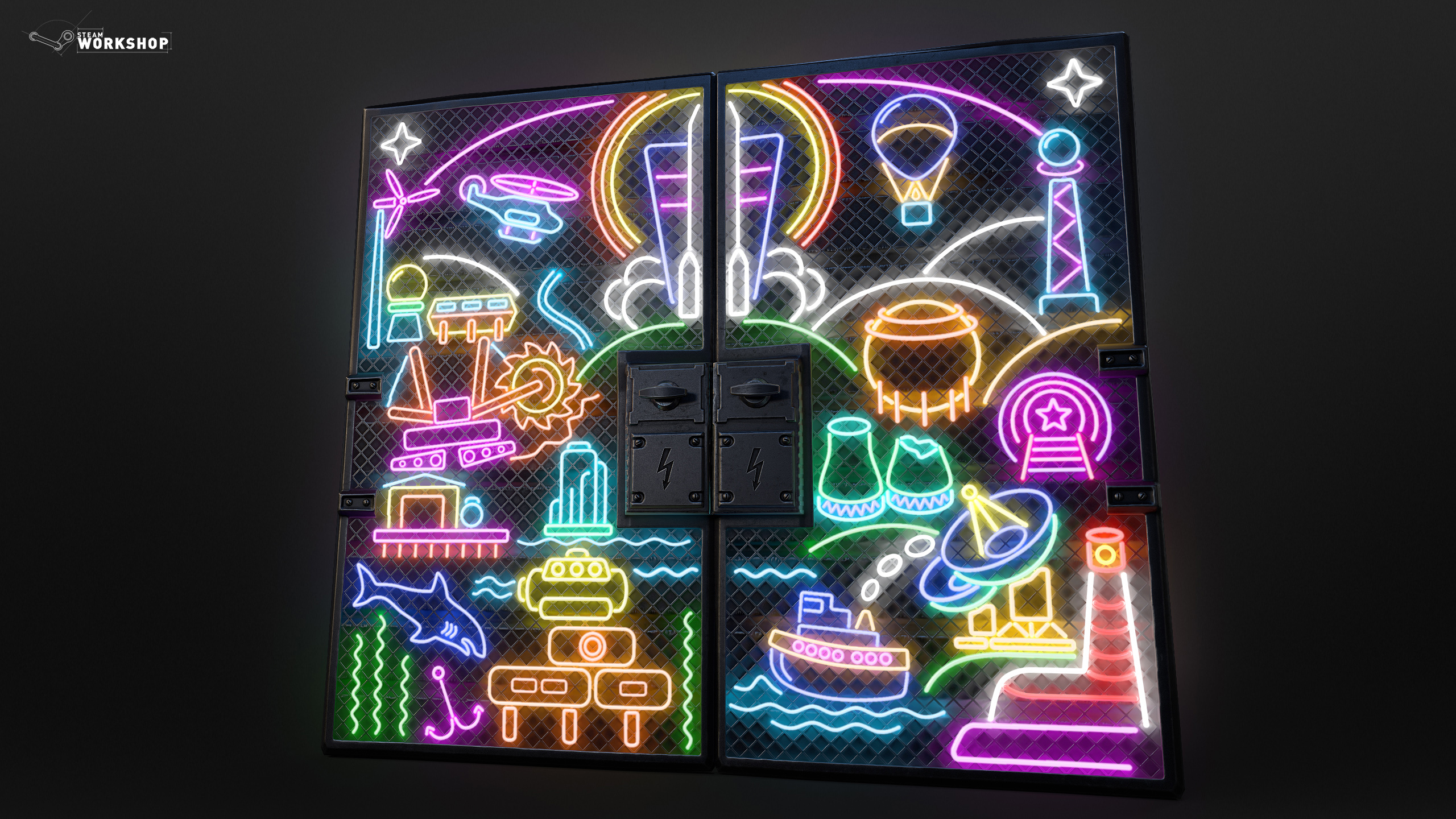 Neon Vibes Double Metal Door