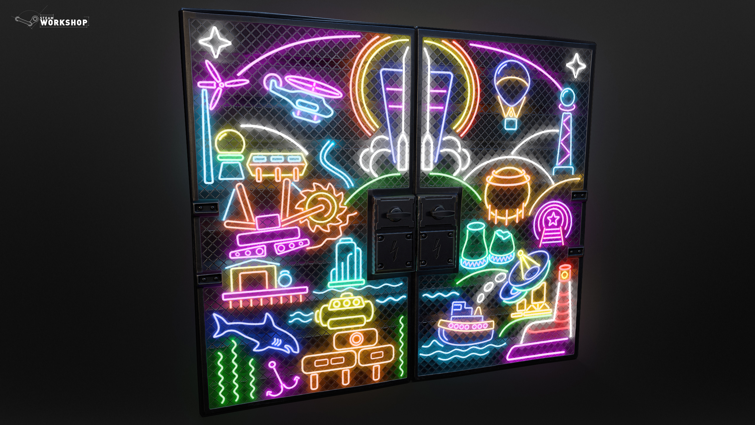 Neon Vibes Double Metal Door