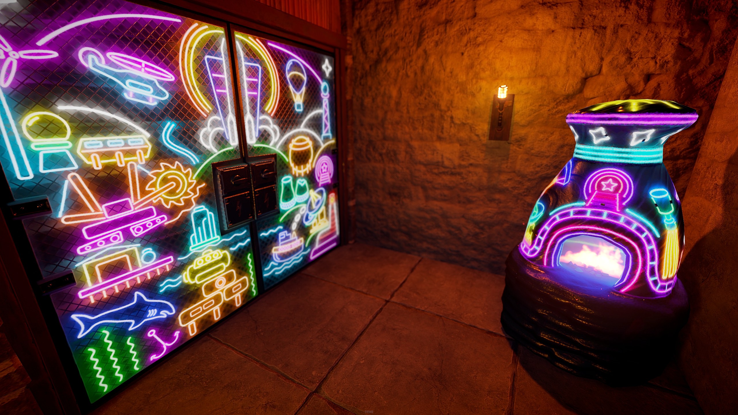 Neon Vibes Double Metal Door