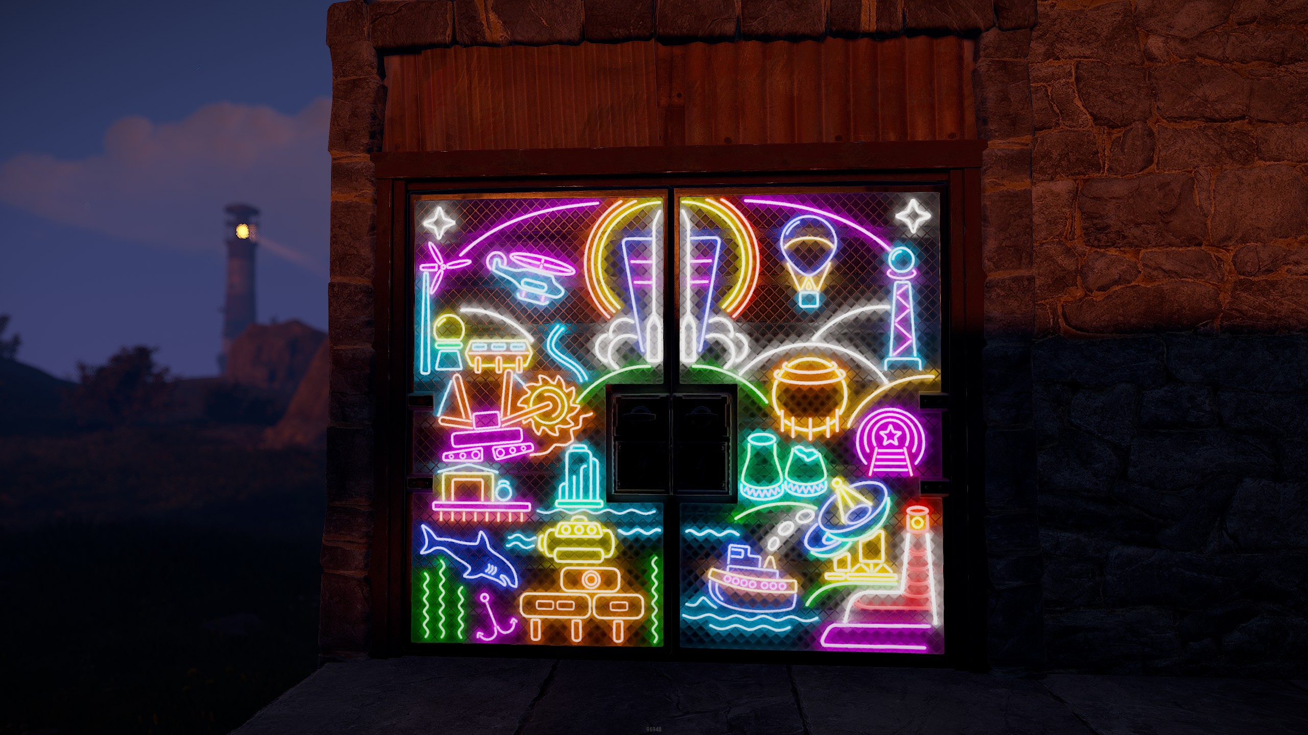 Neon Vibes Double Metal Door
