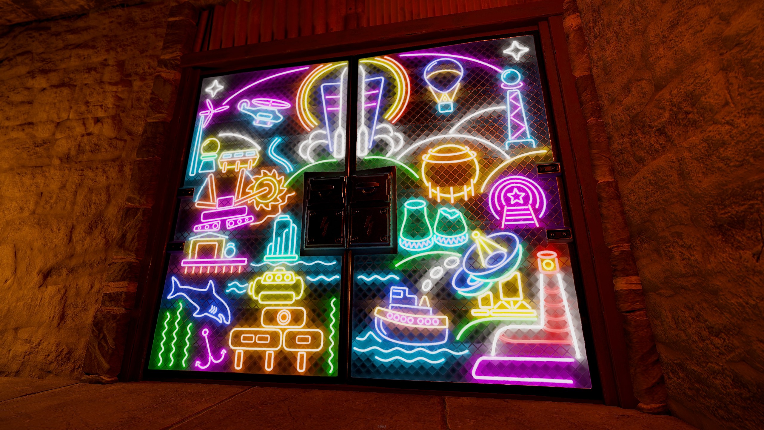 Neon Vibes Double Metal Door