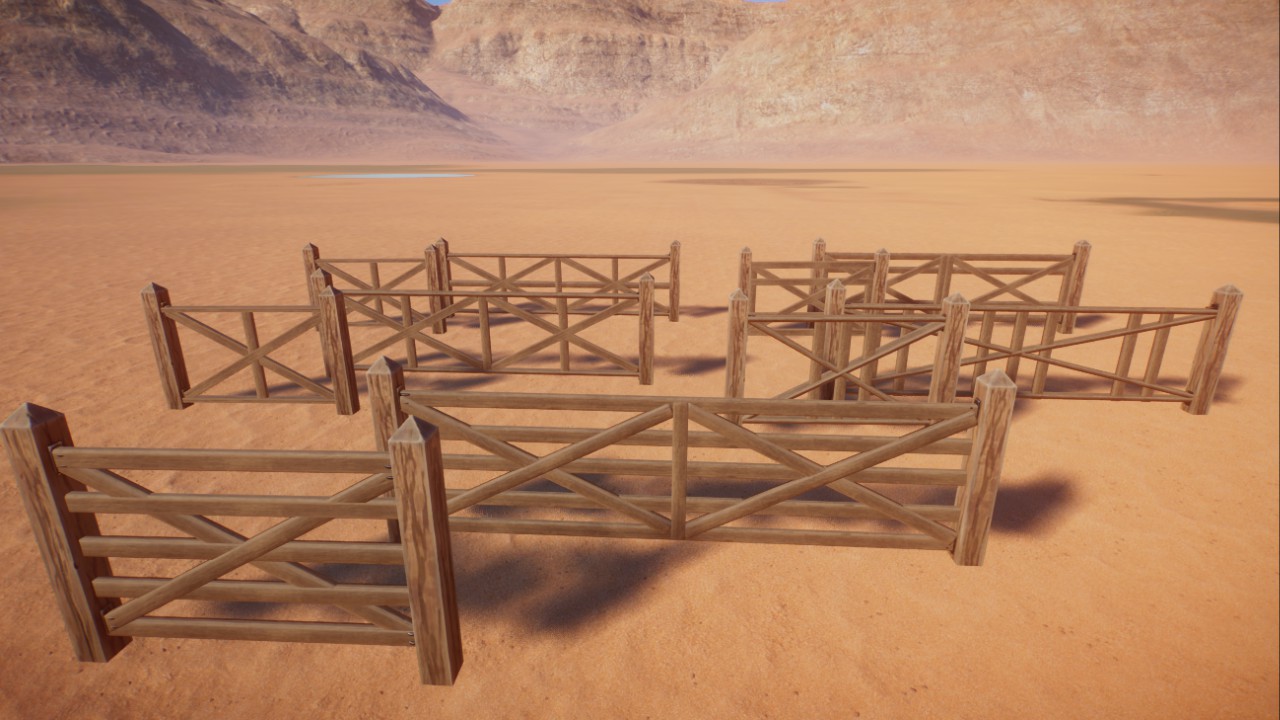 Barnyard fence kit 10 pieces, Scheunenhof/ Farm Zaunset 10 Teile