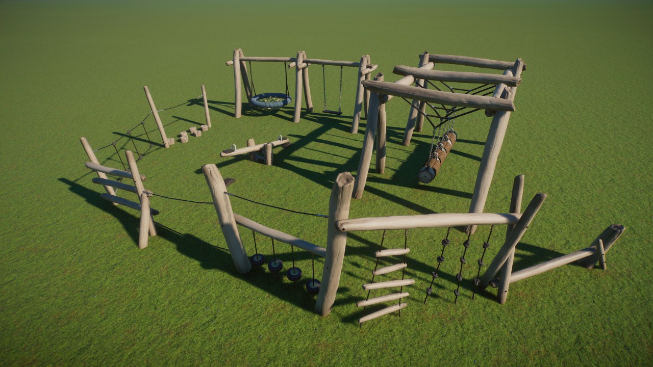 Wooden playground equipment
